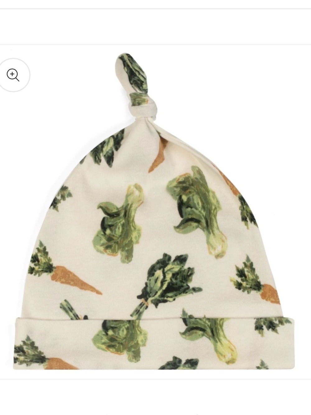 Milkbarn Fresh Veggies Organic Cotton Knotted Beanie Hat 6-12M NWT